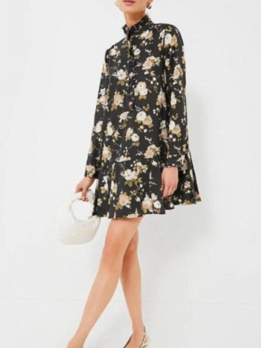 NWOT Tuckernuck Midnight Garden Tate Long Sleeve Pleated Dress Small